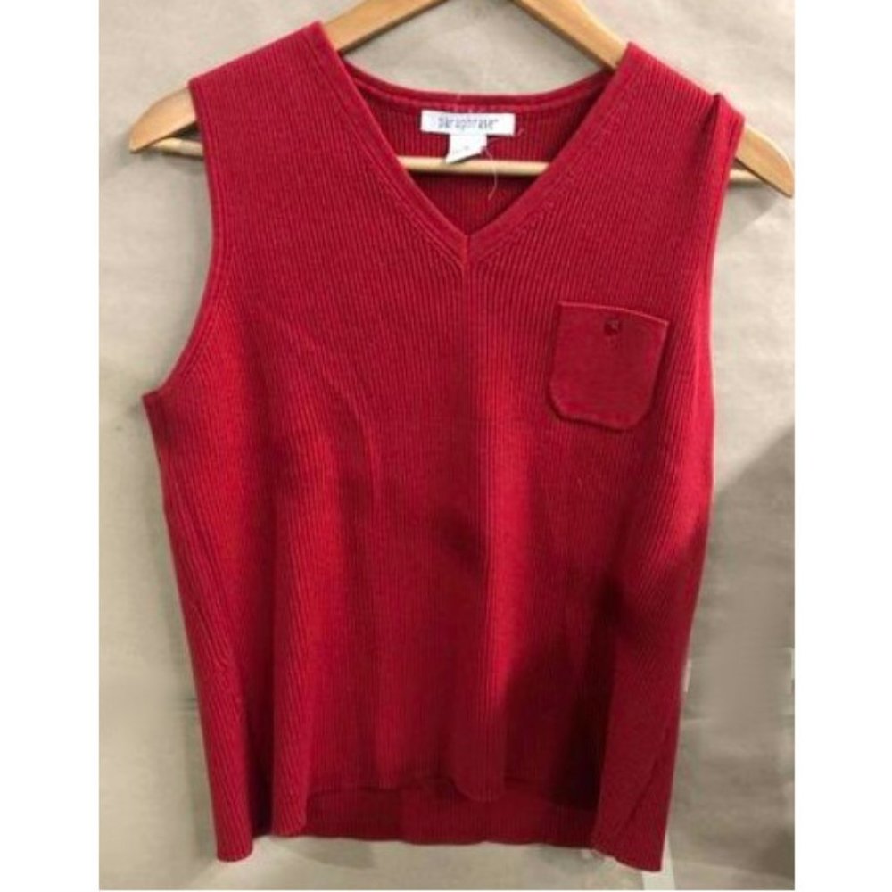 Paraphrase Women's Red Knit Vest L